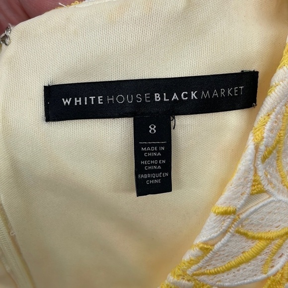 White House black market floral spring v neck dress casual career Easter sz 8 - Picture 6 of 11